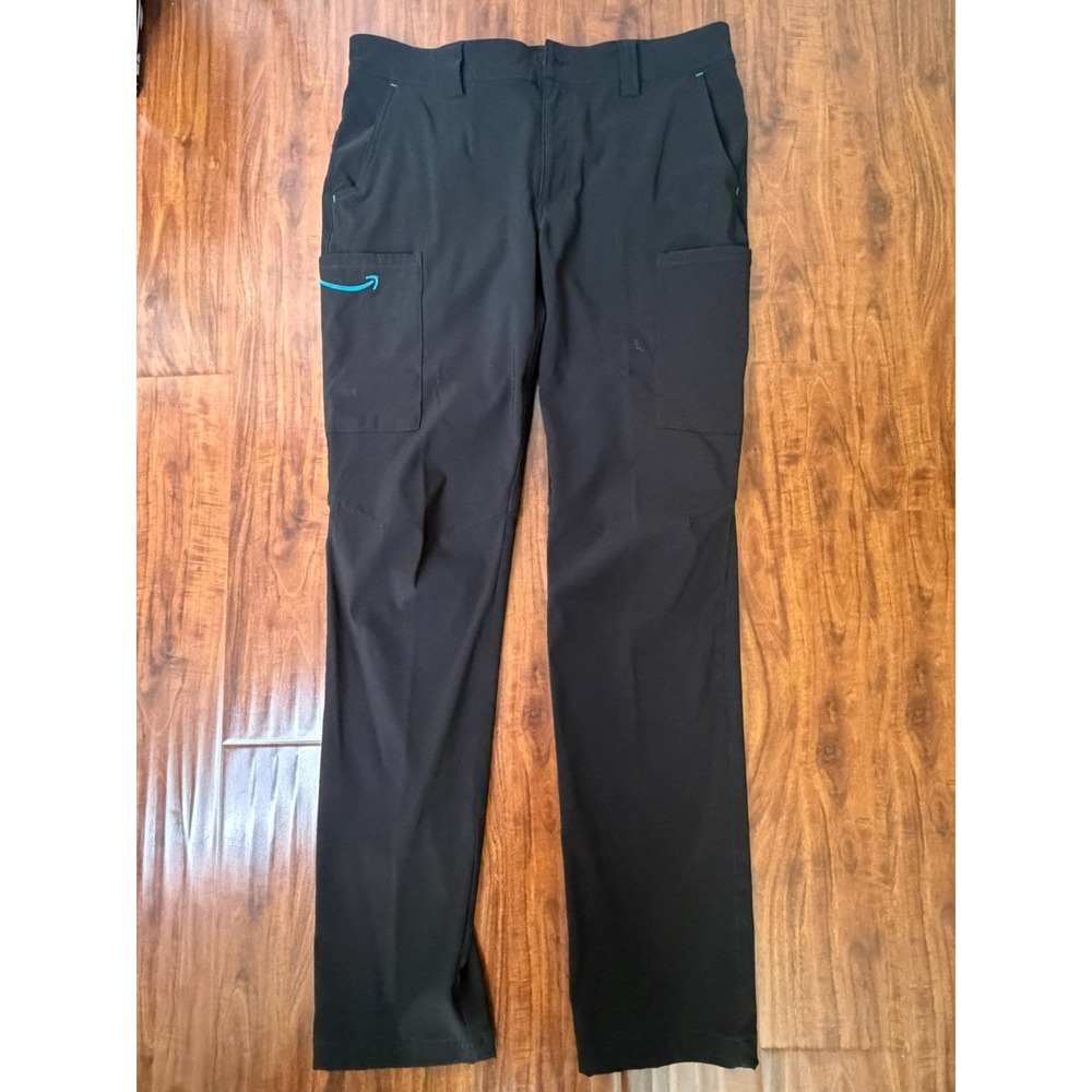 Amazon Uniform Cargo Pants Men's L (32-34) Black By Luly Yang Stretch Workwear - Picture 2 of 7